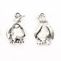 Penguin Pendant Charm In Antique Bronze And Silver view 6