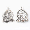 Detailed Eagle Head Metal Charm Pendant in Two Finishes view 5