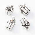 Vintage Style Metal Tiny Wrapped Gift Charm in 2 Metal Finishes view 6
