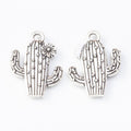 Flowering Cactus Pendant Charms In Five Metal Finishes view 10