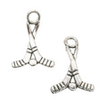 Crossed Hockey Stick Metal Charms in Three Finishes view 8
