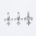 Fleur De Lis Charm in Antique Silver for Jewelry Making view 3