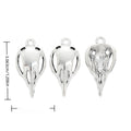 Bird Skull Detailed Alloy Charm in Antique Silver Finish view 3