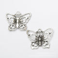 Layered Floral Butterfly Charm In 2 Metal Finishes For Jewelry Making view 6