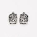 Rectangular Tree Charm Metal Pendant for Jewelry Making view 3
