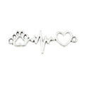 Paw Heartbeat Heart Connector In Assorted Metal Finishes For Jewelry Crafts view 8