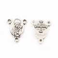 Vintage Style Metal Religious Medal Three Loop Connector in 2 Metal Finishes view 6