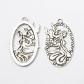 Oval Angel Relief Charm Pendants in Two Antique Finishes view 6