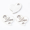 Engraved Love Heart Metal Charm in Two Antique Finishes view 6