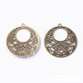 Filigree Round Connector In Antique Bronze and Antique Silver Metal Finish view 4