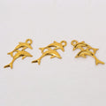 Double Dolphin Metal Charm In 6 Finish Options for Jewelry Making view 9