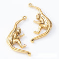 Curved Monkey Metal Charms in Four Antique and Bright Finishes view 8