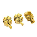 Four Leaf Clover Slider Beads in Gold and Silver Finishes view 5