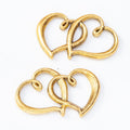 Interlocking Double Heart Charm In 5 Metal Finishes For Jewelry Making view 7