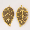 Openwork Filigree Leaf Pendant Metal Jewelry Making Component view 9