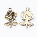 Rose Blossom Metal Charm in 4 Distinct Finishes for Jewelry Making view 8