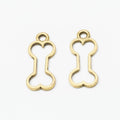 Open Dog Bone Metal Charm Pendant in Four Finishes view 9