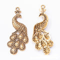 Ornate Peacock Charm Metal Jewelry Making Component view 6