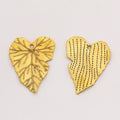 Irregular Heart Leaf Charms in Four Antique Metal Finishes view 7