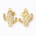 Flowering Cactus Pendant Charms In Five Metal Finishes view 8