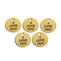 I Love You Round Metal Charm in 5 Finishes for Jewelry Making view 8