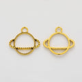 Openwork Ringed Planet Metal Charms in Seven Metallic Finishes view 11