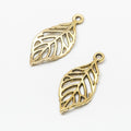 Open Veined Leaf Metal Charm In 7 Finish Options for Jewelry Making view 10