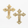 Floral Crucifix Metal Pendant Charms in 4 Distinct Finishes view 8