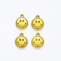 Round Smiley Face Metal Charm Pendant in Five Finishes view 9