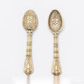 Long Patterned Ornate Spoon Charm Pendants in Five Finishes view 10