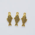 Textured Scale Pattern Fish Metal Charms in Five Finishes view 9