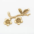 Plum Blossom Branch Two Loop Metal Connector Charm view 8