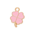 Enamel Clover Charm with a four-leaf clover face with gold-tone edging in 8 Metal Finishes view 9