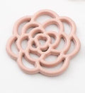 Layered Openwork Rose Flower Charm in Five Pastel Colors view 5