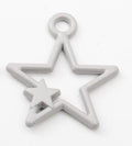Open Star Charm with Small Star Accent in Five Pastel Colors view 6