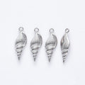 Elongated Ridged Spiral Seashell Charms in Four Finishes view 6