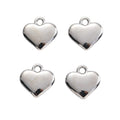 Smooth Puffy Heart Metal Charms in Six Finish Options view 6