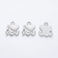 I Love You Letter Heart Charms in Five Metal Finishes view 6