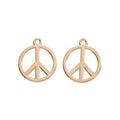 Round Peace Sign Charm in 6 Metal Finishes for Jewelry Making view 8