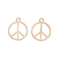 Round Peace Sign Charm Pendants in Six Metallic Finishes view 10