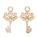 Ornate Heart Scroll Key Charm in Nine Metal Finishes view 12