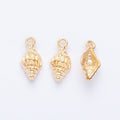 Textured Conch Shell Charm Metal Jewelry Making Pieces view 10