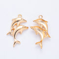 Three Dolphin Metal Charms in Five Metallic Finishes view 8