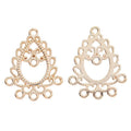 Ornate Teardrop Multi Loop Connector In Assorted Metal Finishes For Jewelry Crafts view 10
