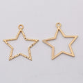 Open Star Outline Metal Charm In 5 Finish Options for Jewelry Making view 8