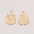 Happy Birthday Cake Charm Pendants in Six Finishes view 10
