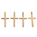 Slim Cross-Shaped Metal Charm Pendants in 6 Finishes view 8