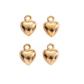 Puffed Heart Metal Charms in Five Polished Finishes view 9