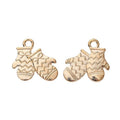 Pair of Patterned Mitten Metal Charms in Six Finishes view 9