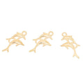 Double Dolphin Metal Charm In 6 Finish Options for Jewelry Making view 10